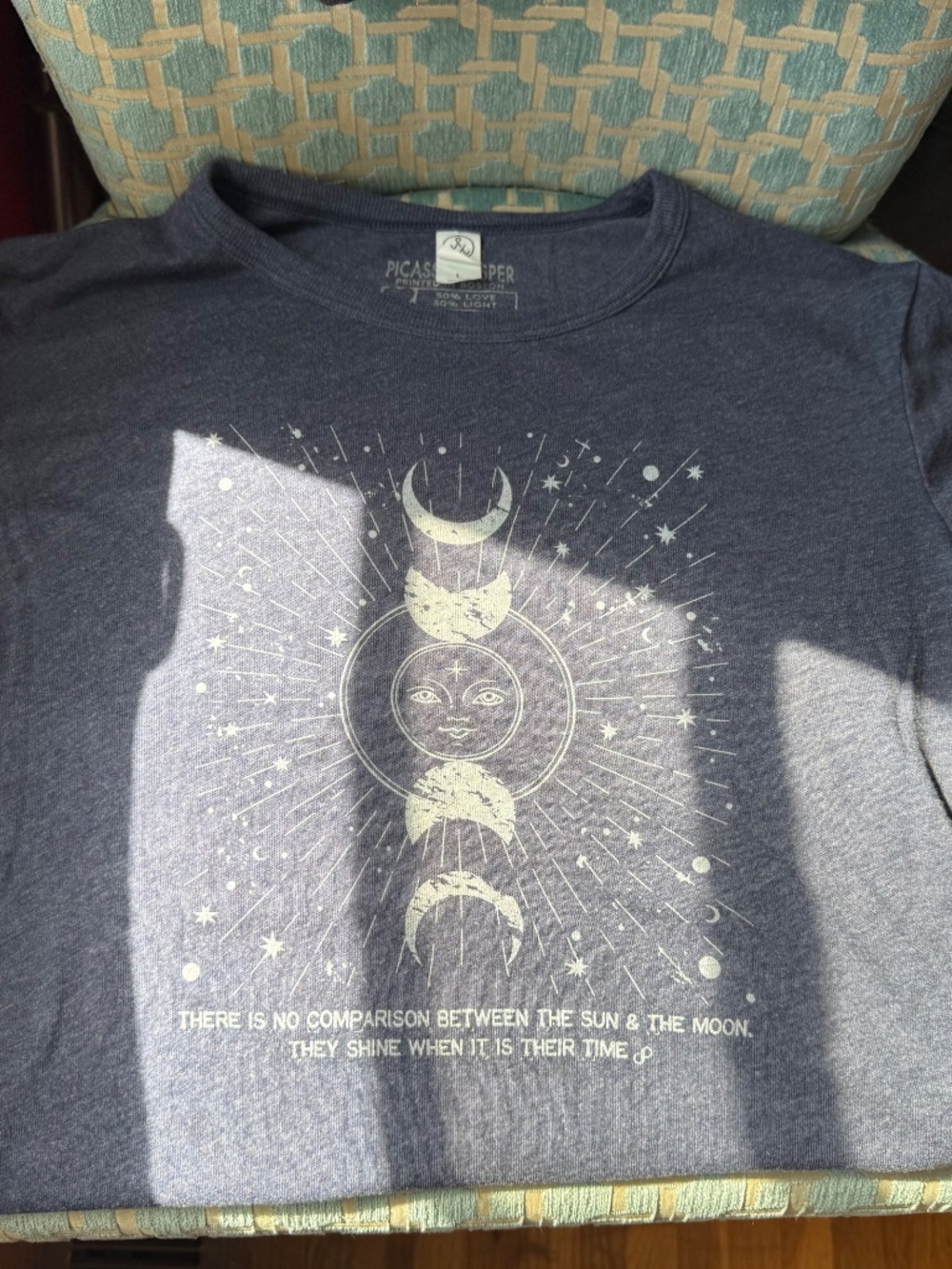 Ladies Moon Phase Babydoll Ringer tee - Picture 2 of 4